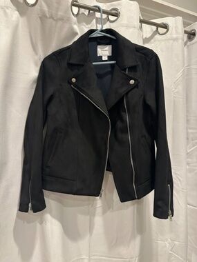 Old Navy Black Faux Suede Moto Jacket – Size Small